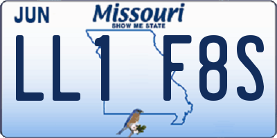 MO license plate LL1F8S