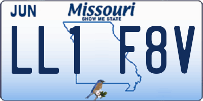 MO license plate LL1F8V