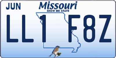 MO license plate LL1F8Z