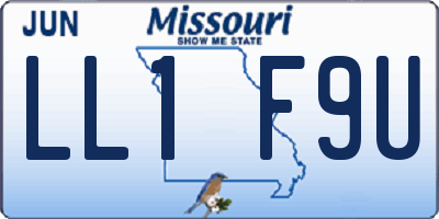 MO license plate LL1F9U