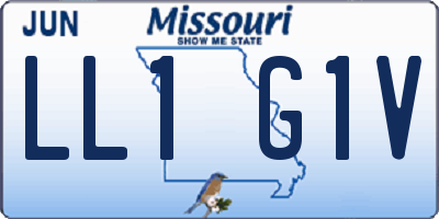 MO license plate LL1G1V