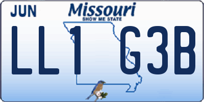 MO license plate LL1G3B