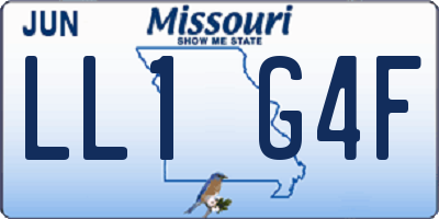 MO license plate LL1G4F
