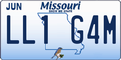 MO license plate LL1G4M