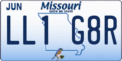 MO license plate LL1G8R