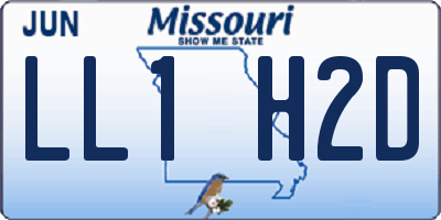 MO license plate LL1H2D
