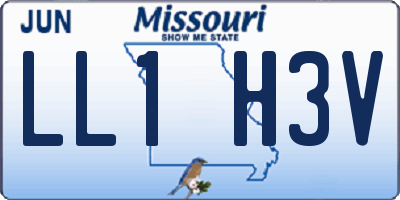 MO license plate LL1H3V