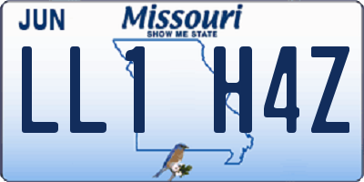 MO license plate LL1H4Z