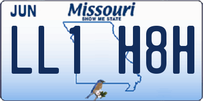 MO license plate LL1H8H