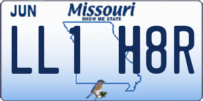 MO license plate LL1H8R