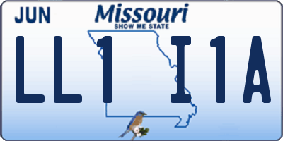 MO license plate LL1I1A