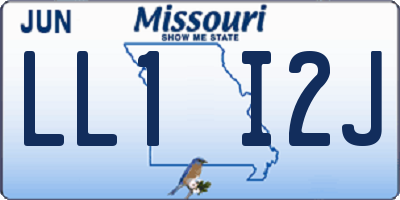 MO license plate LL1I2J