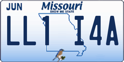 MO license plate LL1I4A