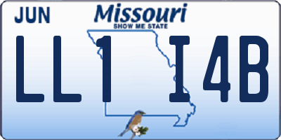 MO license plate LL1I4B