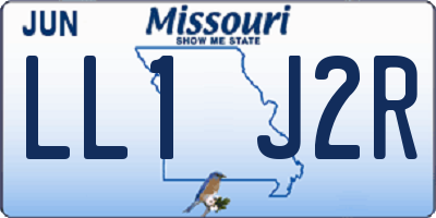 MO license plate LL1J2R