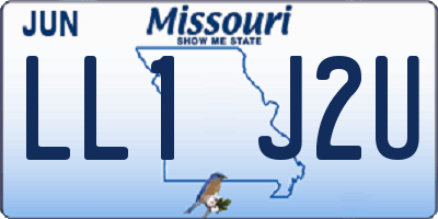 MO license plate LL1J2U