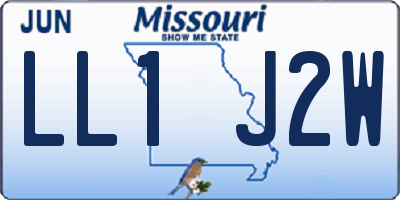MO license plate LL1J2W