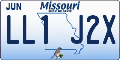 MO license plate LL1J2X