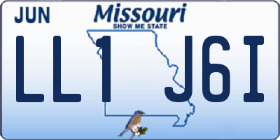 MO license plate LL1J6I