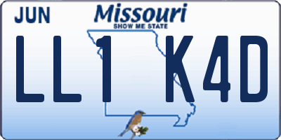 MO license plate LL1K4D