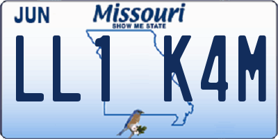 MO license plate LL1K4M