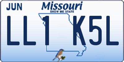 MO license plate LL1K5L