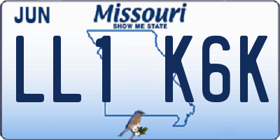 MO license plate LL1K6K