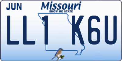MO license plate LL1K6U