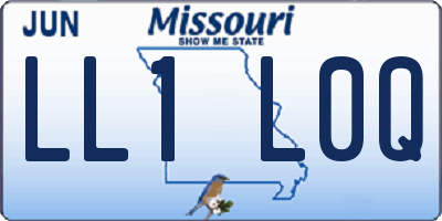 MO license plate LL1L0Q