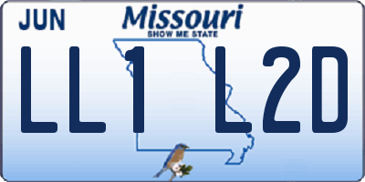 MO license plate LL1L2D