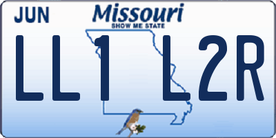 MO license plate LL1L2R