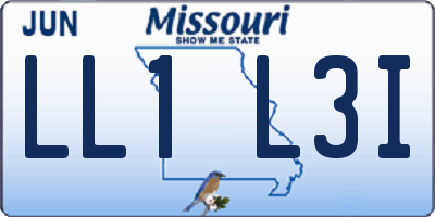 MO license plate LL1L3I