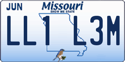 MO license plate LL1L3M