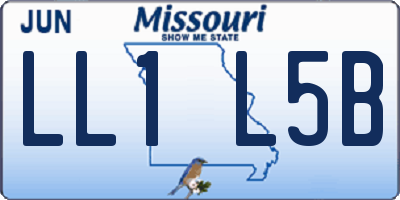 MO license plate LL1L5B