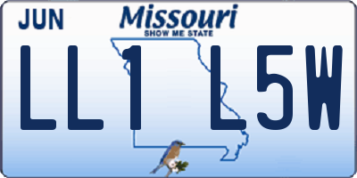 MO license plate LL1L5W
