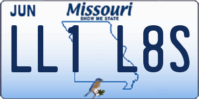 MO license plate LL1L8S