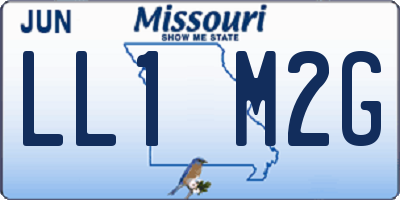 MO license plate LL1M2G