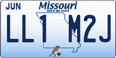 MO license plate LL1M2J