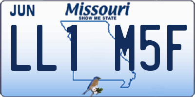 MO license plate LL1M5F