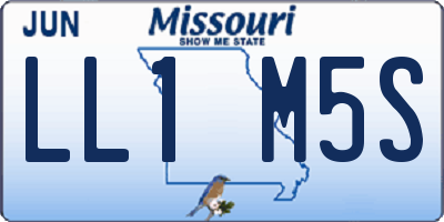 MO license plate LL1M5S