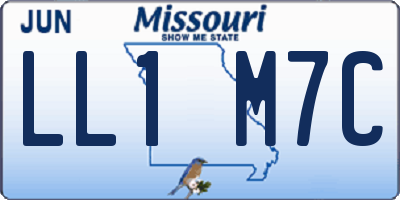 MO license plate LL1M7C