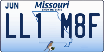 MO license plate LL1M8F