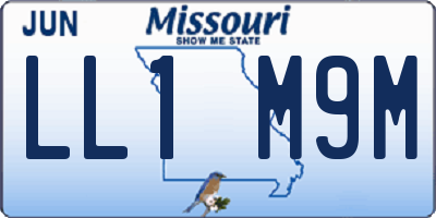 MO license plate LL1M9M