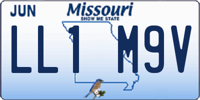 MO license plate LL1M9V