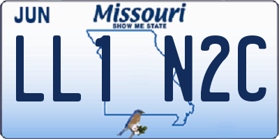 MO license plate LL1N2C