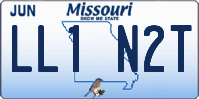 MO license plate LL1N2T