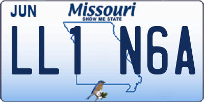 MO license plate LL1N6A
