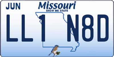 MO license plate LL1N8D
