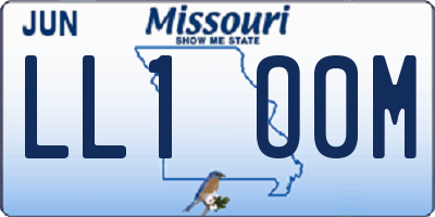 MO license plate LL1O0M