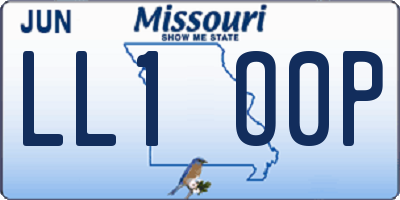 MO license plate LL1O0P